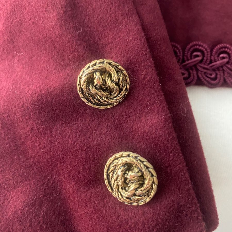藏私·Collection_古典花邊金釦修腰西服古著外套日本製-6