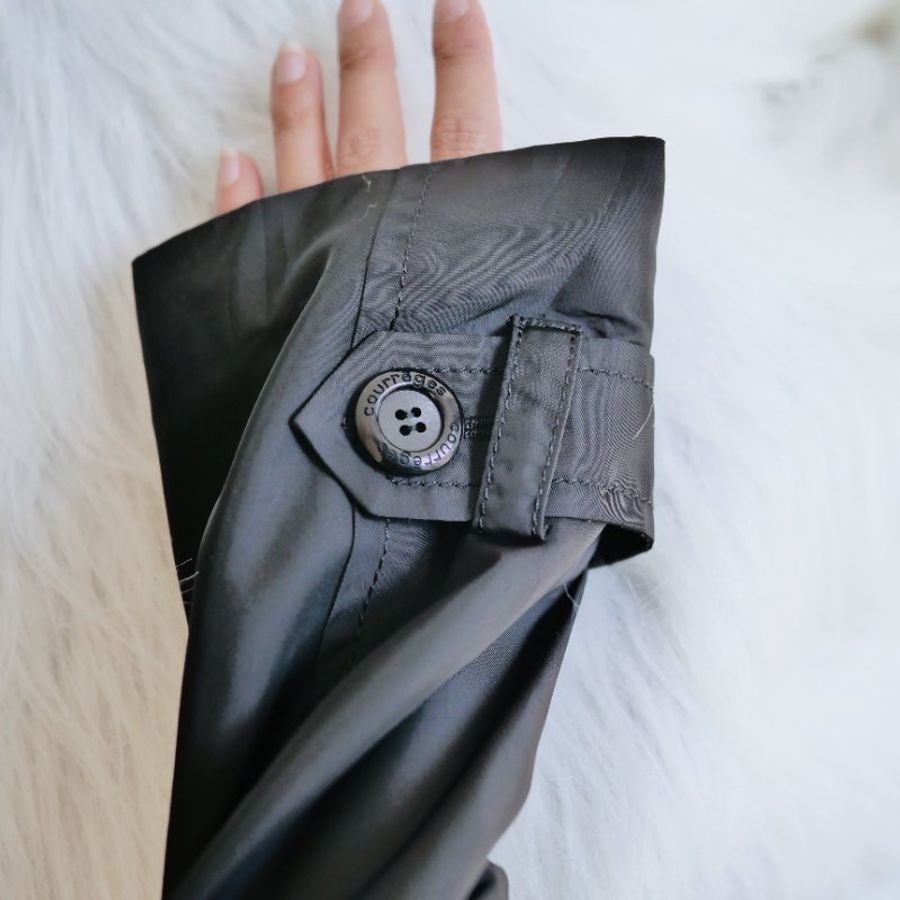 墨黑亮面立體版型秋季時光 古董薄料風衣外套 dustcoat jacket-4