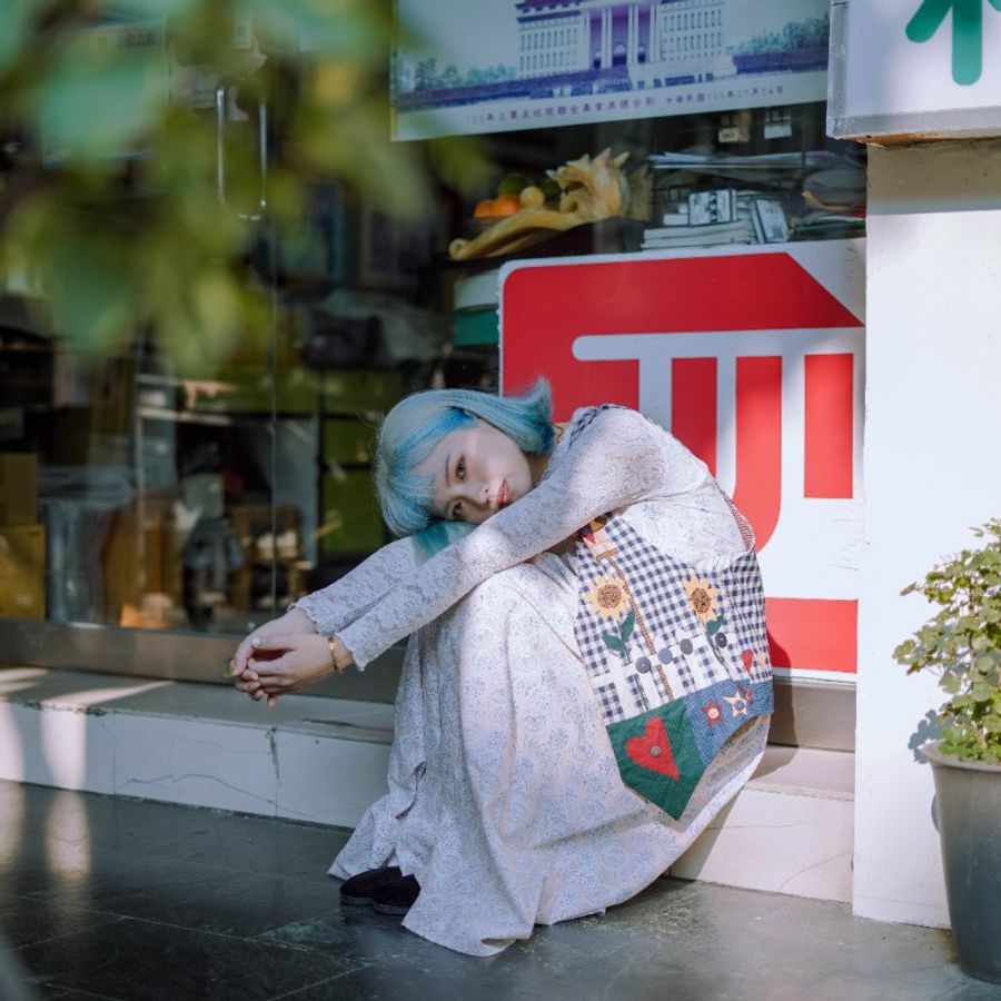 除了 True Love 燕麥腰果花 古著洋裝-2