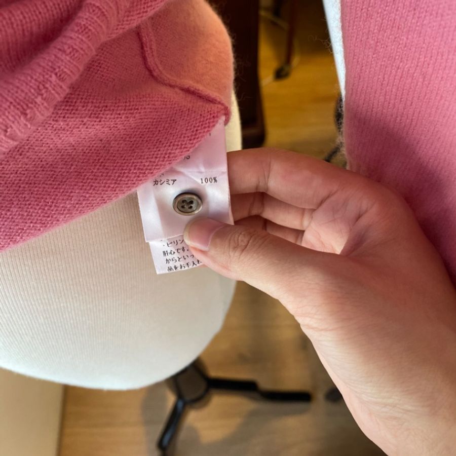 藏私·Collection_桃粉喀什米爾半袖古著毛衣-4