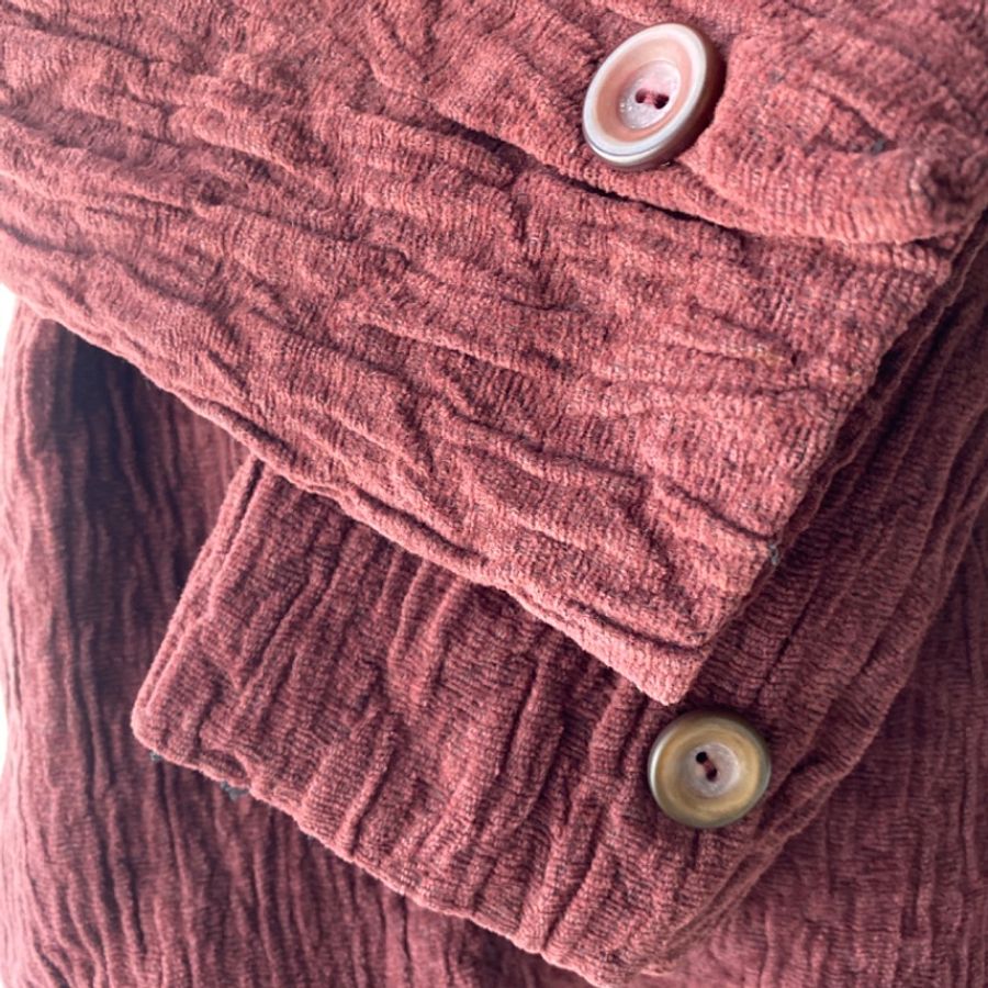 藏私·Collection_酒紅摺皺西服古著外套-5