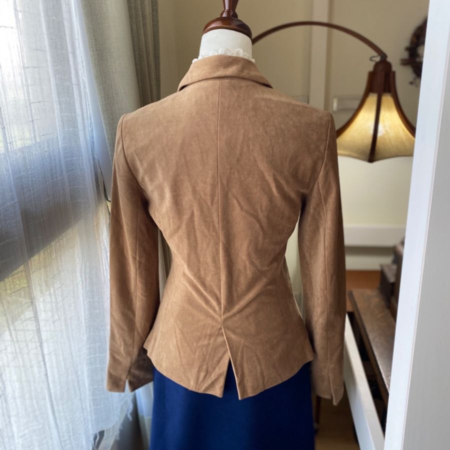 藏私·Collection_極度修身駝色古著西服外套-2