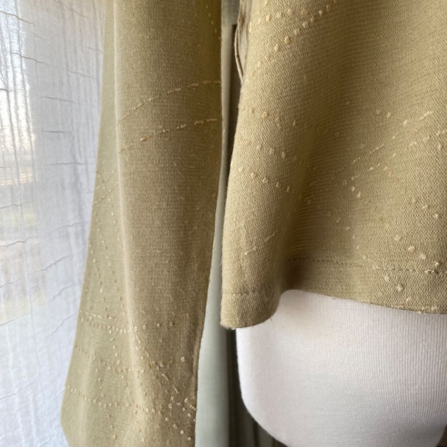 藏私·Collection_淡黃淺綠毛料古著上衣-4