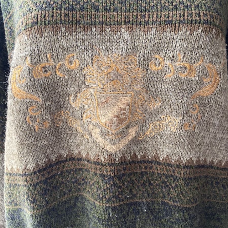 藏私·Collection_歐式家徽刺繡古著毛衣-3