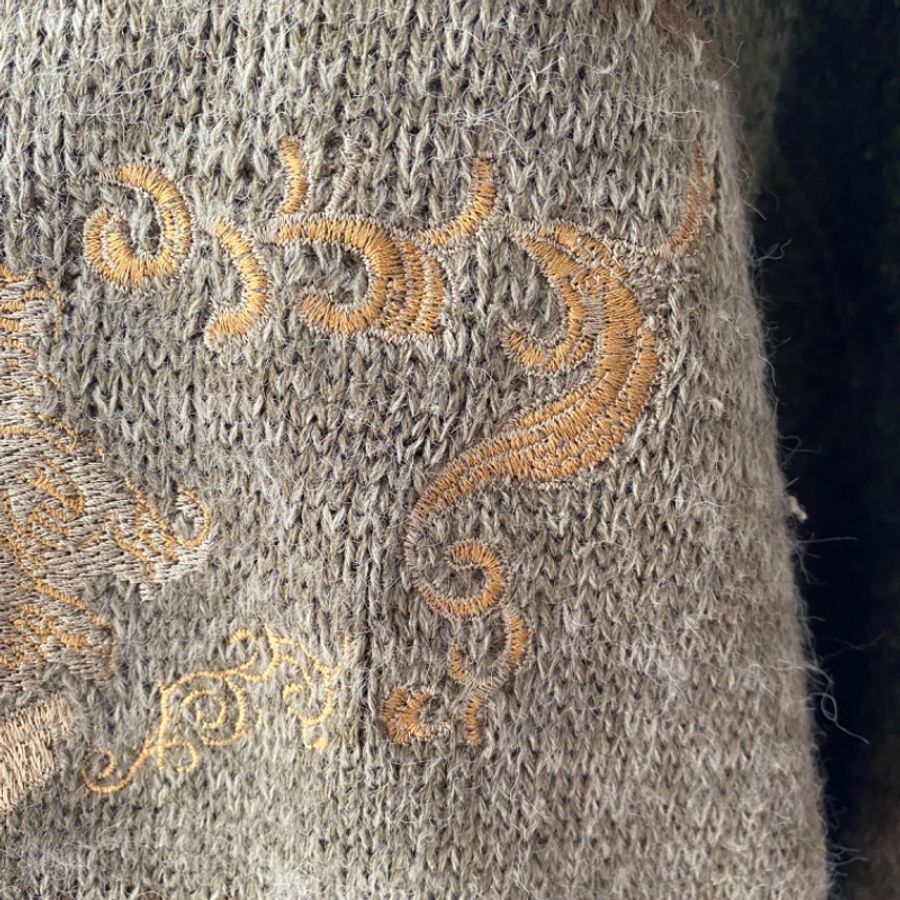 藏私·Collection_歐式家徽刺繡古著毛衣-6