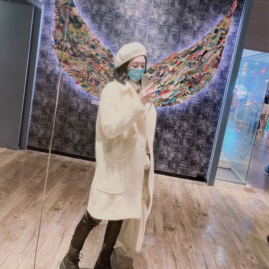 mixxo 歐膩雪白立領羊毛大衣🐑-4