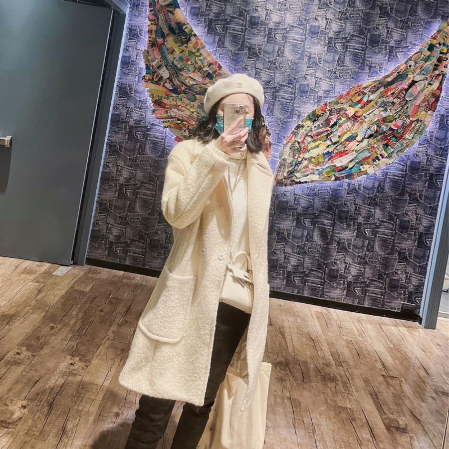 mixxo 歐膩雪白立領羊毛大衣🐑-5
