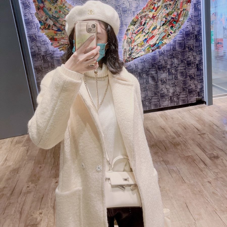 mixxo 歐膩雪白立領羊毛大衣🐑-6