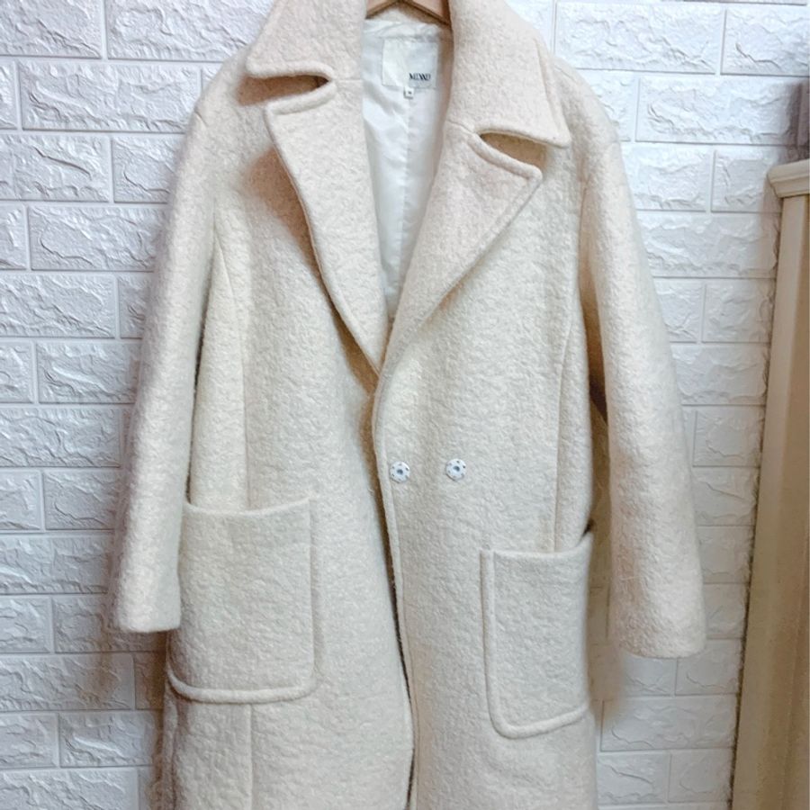 mixxo 歐膩雪白立領羊毛大衣🐑-8