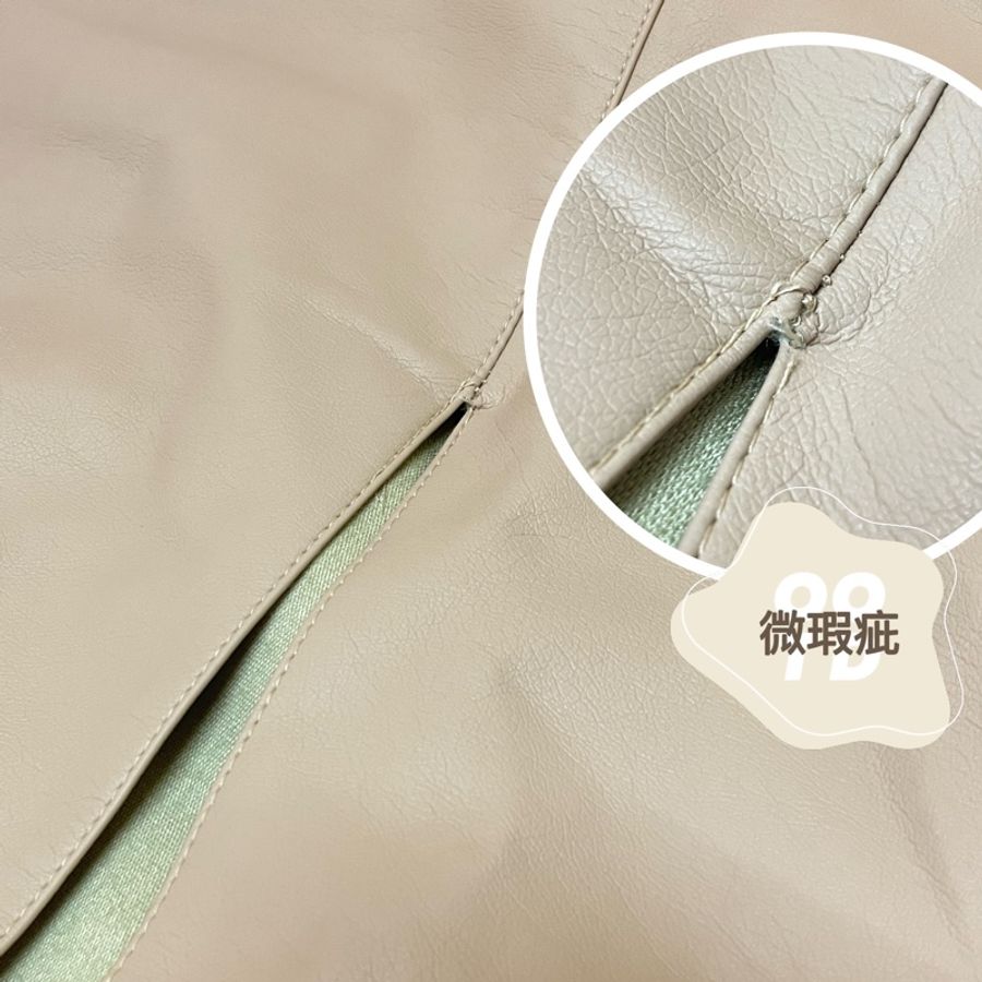 長腿小姊姊高腰質感奶茶色皮裙-9