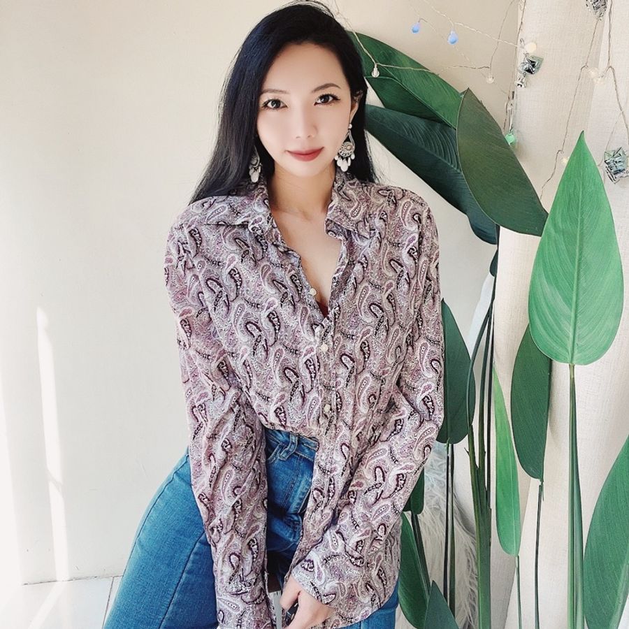 marco pecci 純紫變形蟲 古著翻領純棉襯衫上衣 vintage Shirt-0