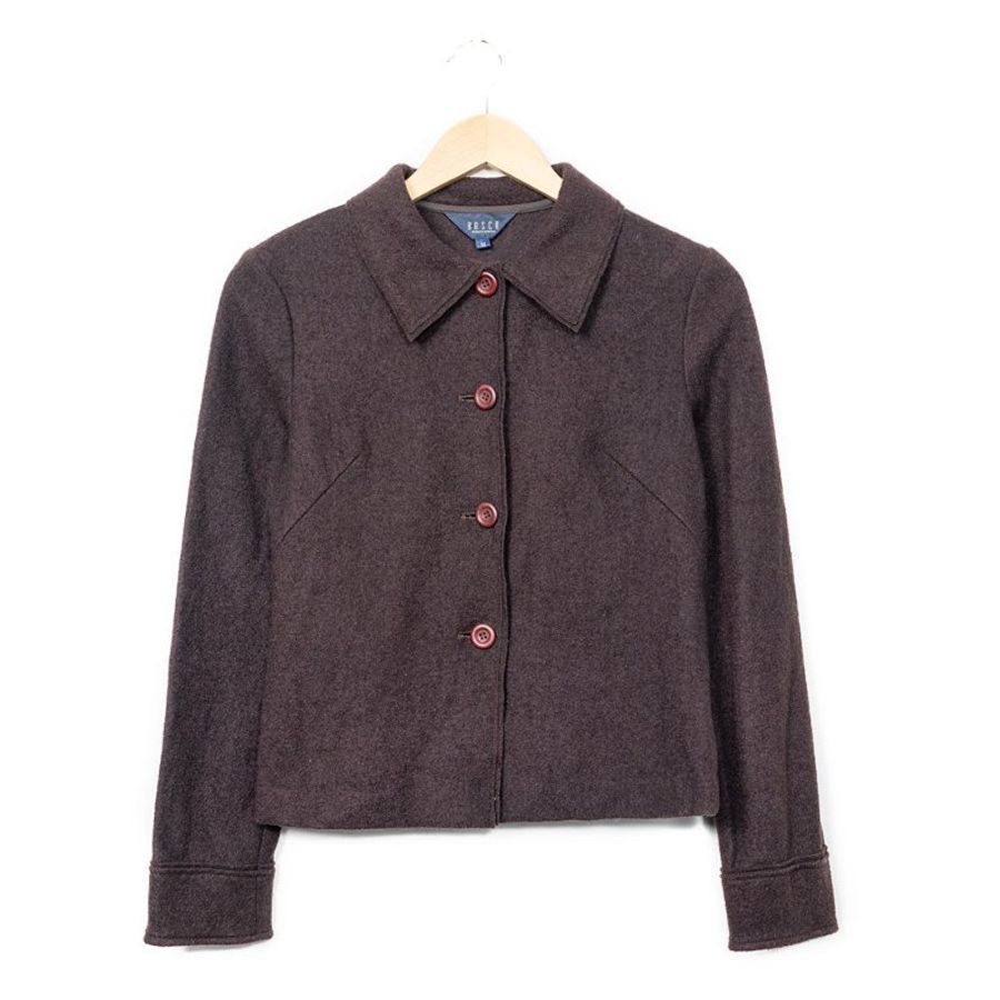 【吳淡如私服】BOSCH 深棕色毛呢短版西裝外套-0
