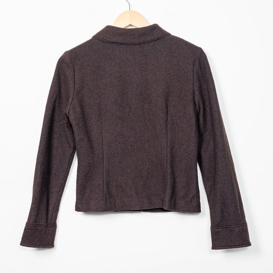 【吳淡如私服】BOSCH 深棕色毛呢短版西裝外套-4