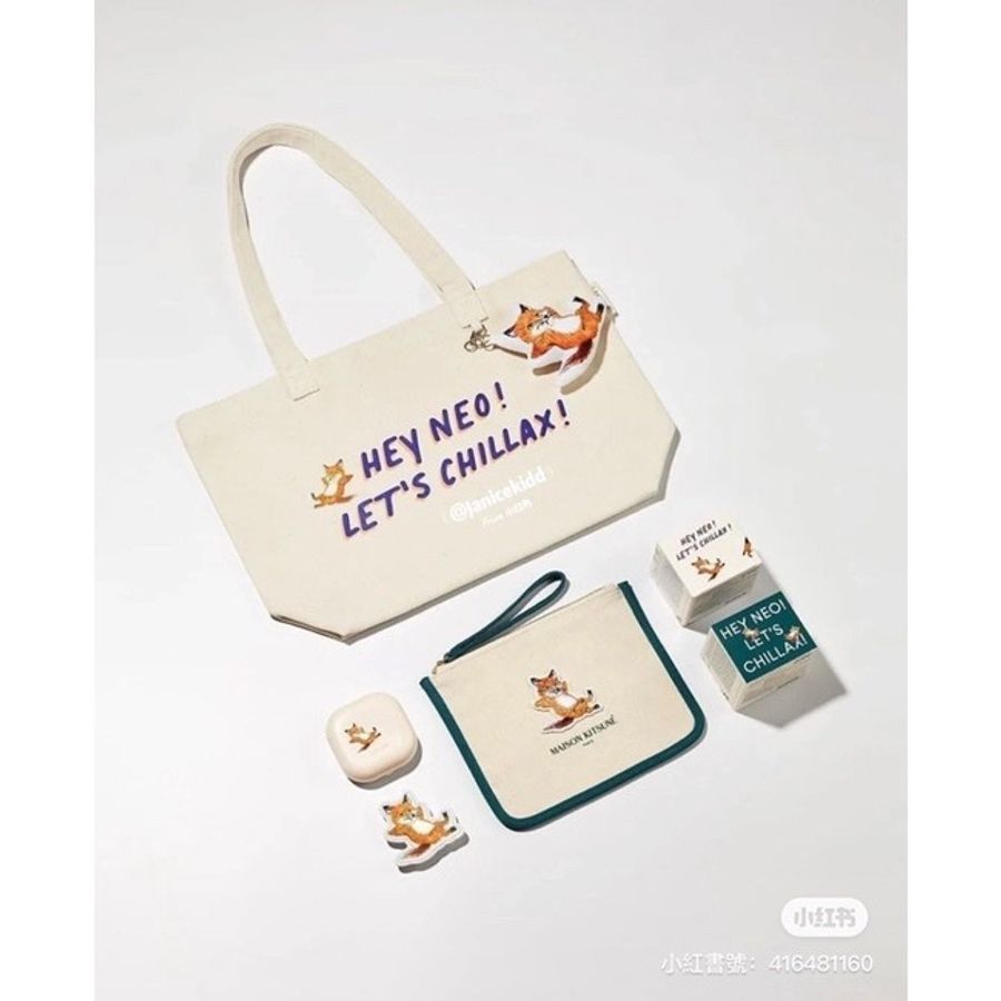 ［保留中］小狐狸maison kitsune 蘭芝 laneige 限量聯名環保袋 帆布袋-0