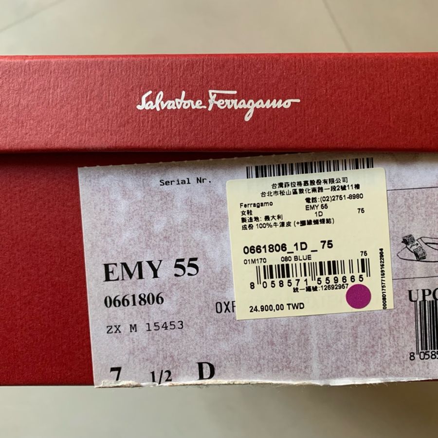 Salvatore Ferragamo深藍色尖頭高跟鞋-7