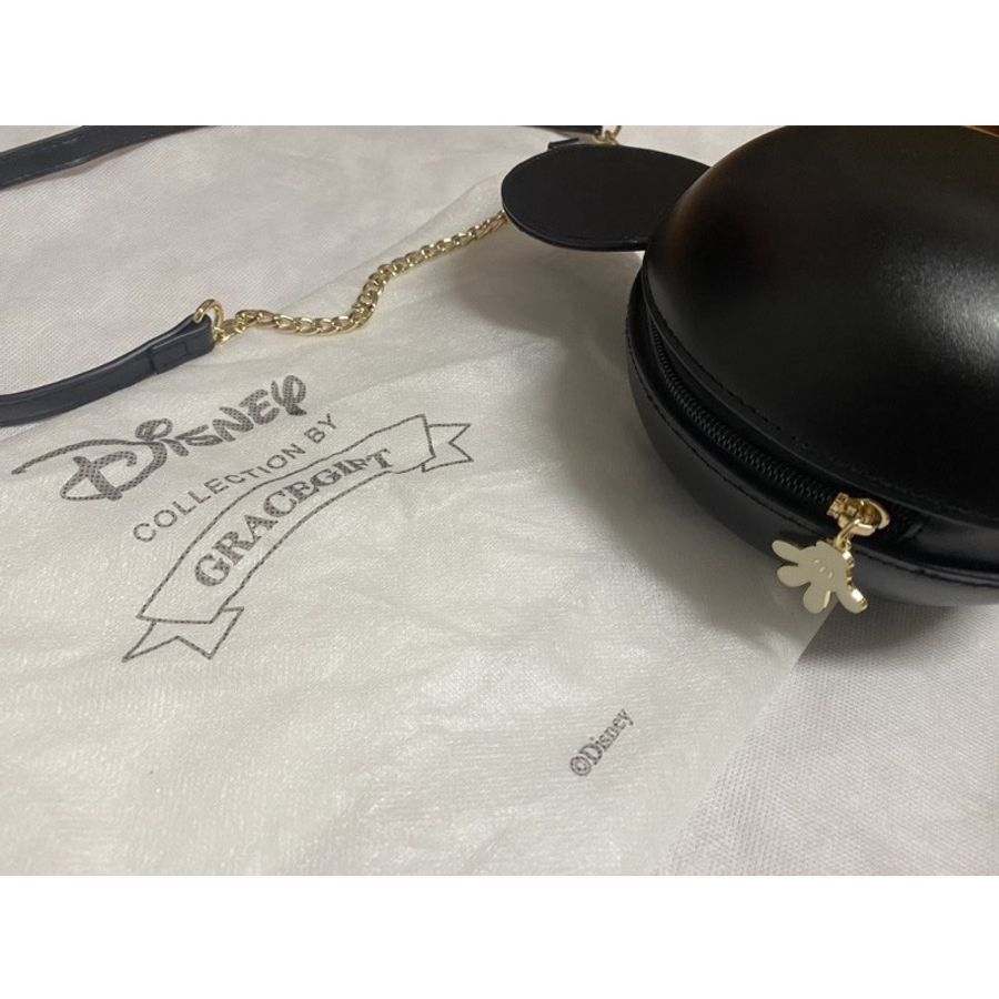 gracegift Disney Mickey Mouse 米奇聯名立體斜背包 黑色-1