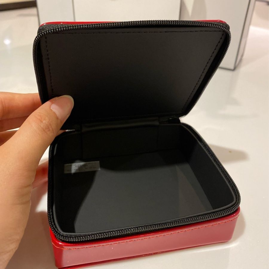 全新-CHANEL 硬殼化妝包(小)紅色-4