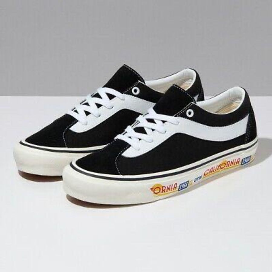 Vans 范斯 UA Bold Ni Old School 低幫字母印花高端滑板鞋 VN0A5HXW5MN 帆布鞋 滑板鞋 黑色-0