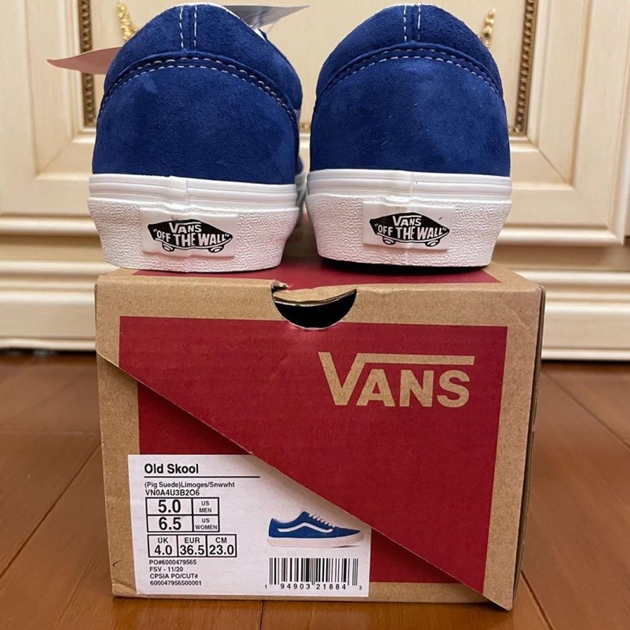 VANS OLD SKOOL LIMOGES 藍 帆布鞋 滑板鞋 麂皮 布鞋 球鞋 VN0A4U3B2O6 女款 男款-8