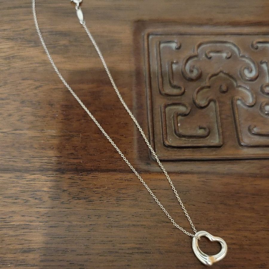 ［Tiffany & Co.蒂芬妮］Open Heart 鏤空心形項鍊（專櫃正品）-9