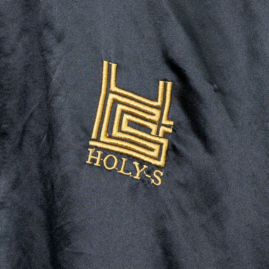 【安柏兒私服】黑色緞面刺繡棒球外套-1