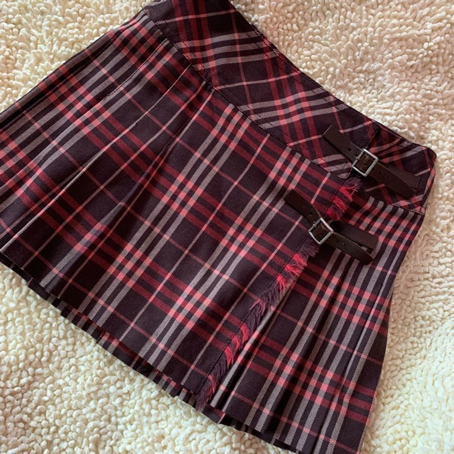 二手私物【Burberry】經典一片裙 百褶裙 Size38 狀況極佳 毛料100%-1