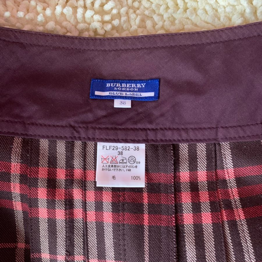 二手私物【Burberry】經典一片裙 百褶裙 Size38 狀況極佳 毛料100%-7