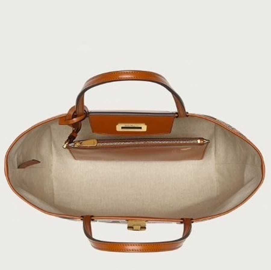 Salvatore Ferragamo Travel系列棕色造型尼龍托特包 大-3