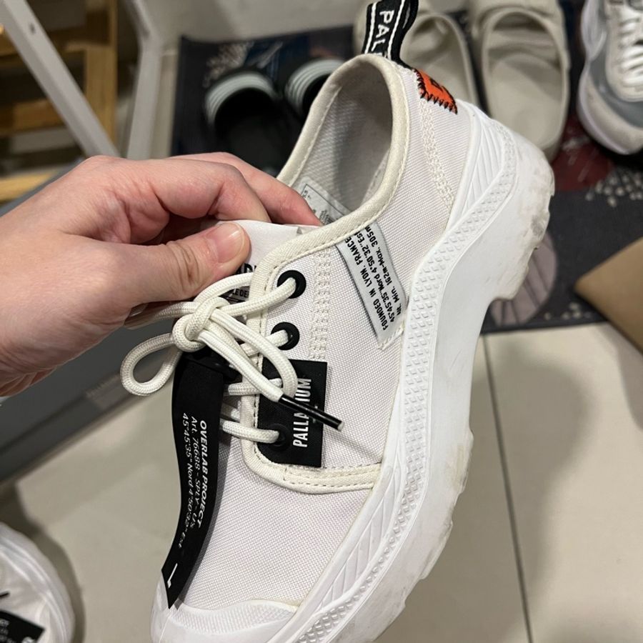 Palladium 經典帆布變化款標籤鞋小白鞋-4