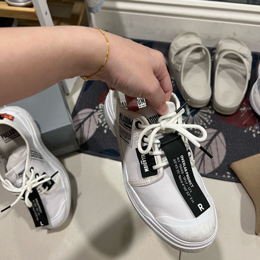 Palladium 經典帆布變化款標籤鞋小白鞋-5