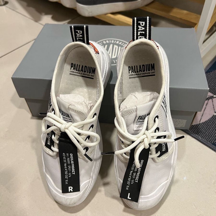 Palladium 經典帆布變化款標籤鞋小白鞋-9