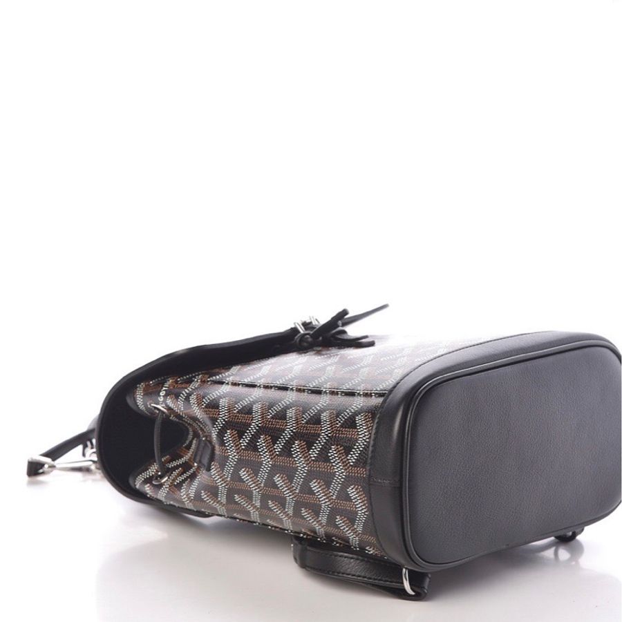 GOYARD ALPIN MINI 雙肩包 後背包 三用 戈雅全新同款新黑色迷你抽繩後背包 可側背 肩背包高雅德側背包帆布配牛皮肩帶-4