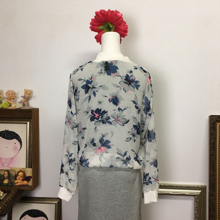 【春姍古著】257🌹花朵 雪紡 罩衫-3