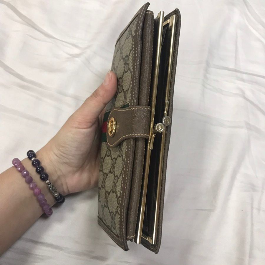 日本名牌二手店購入 Gucci Vintage 復古長夾-4