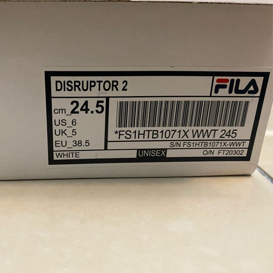 FILA DISRUPTOR II 中性運動鞋-白+全新Nike長襪(白)-4