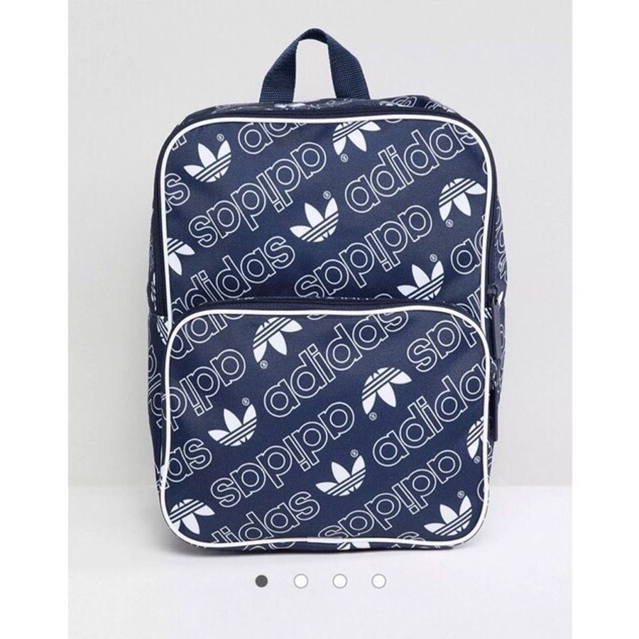 愛迪達後背包Adidas Logo深藍色後背包/後背方包/雙肩後背包 運動背包 學生書包 上學背包 上課包-0