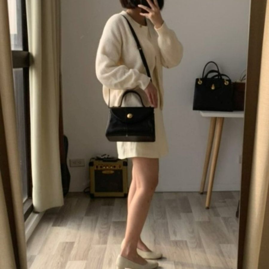 義大利 MILA SCHON 黑色金球側背包-5