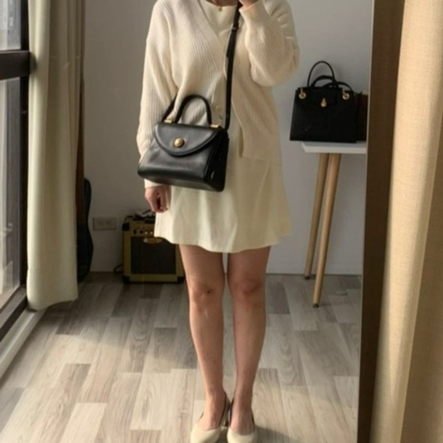 義大利 MILA SCHON 黑色金球側背包-0