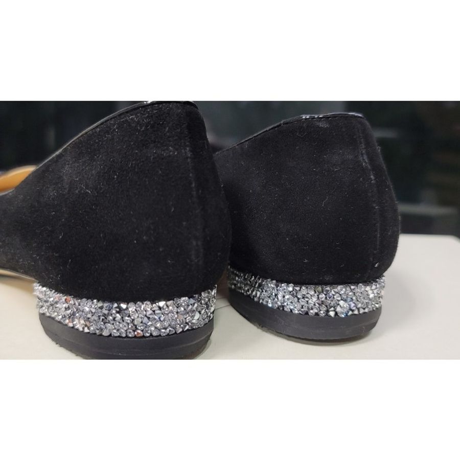 Charlotte Olympia Kitty 經典皇牌天鵝絨貓咪低跟平底鞋（黑色,35.5碼）-2