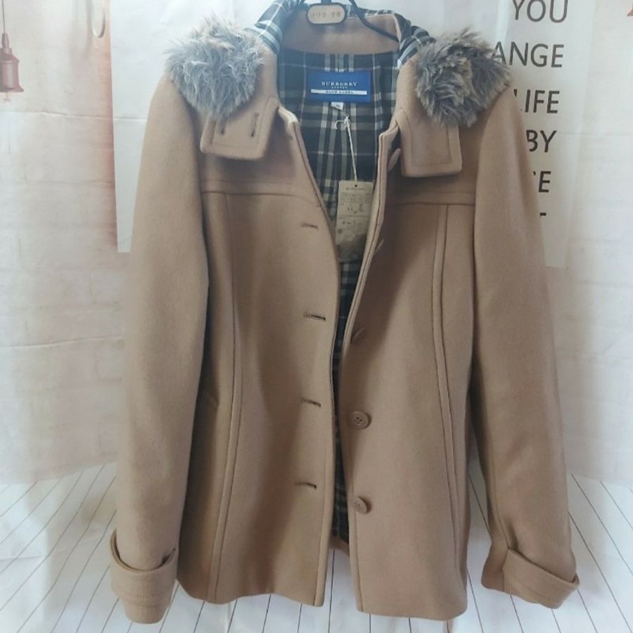 burberry 正品日本藍標全新絕版羊毛連帽外套38-0