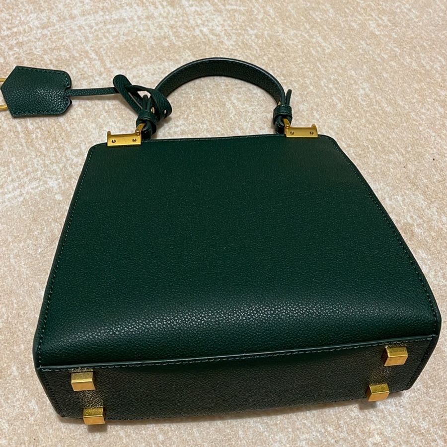 Charles & Keith 小凱莉包/墨綠色手提肩背兩用包/9.5成新-1