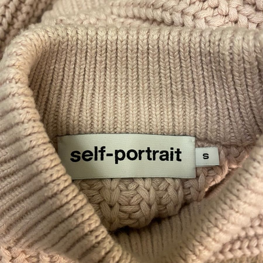 正品 Self Portrait 裸粉色 cutout off shoulder 毛衣-6