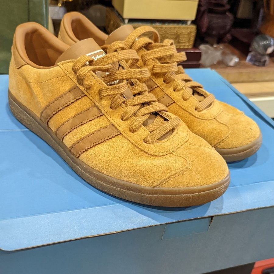 Adidas Hawaii黃色麂皮膠底運動鞋 八成新-1