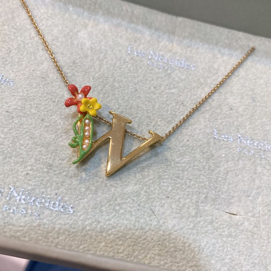 法國品牌Les Nereides花樣碗豆W英文字母項鍊-1