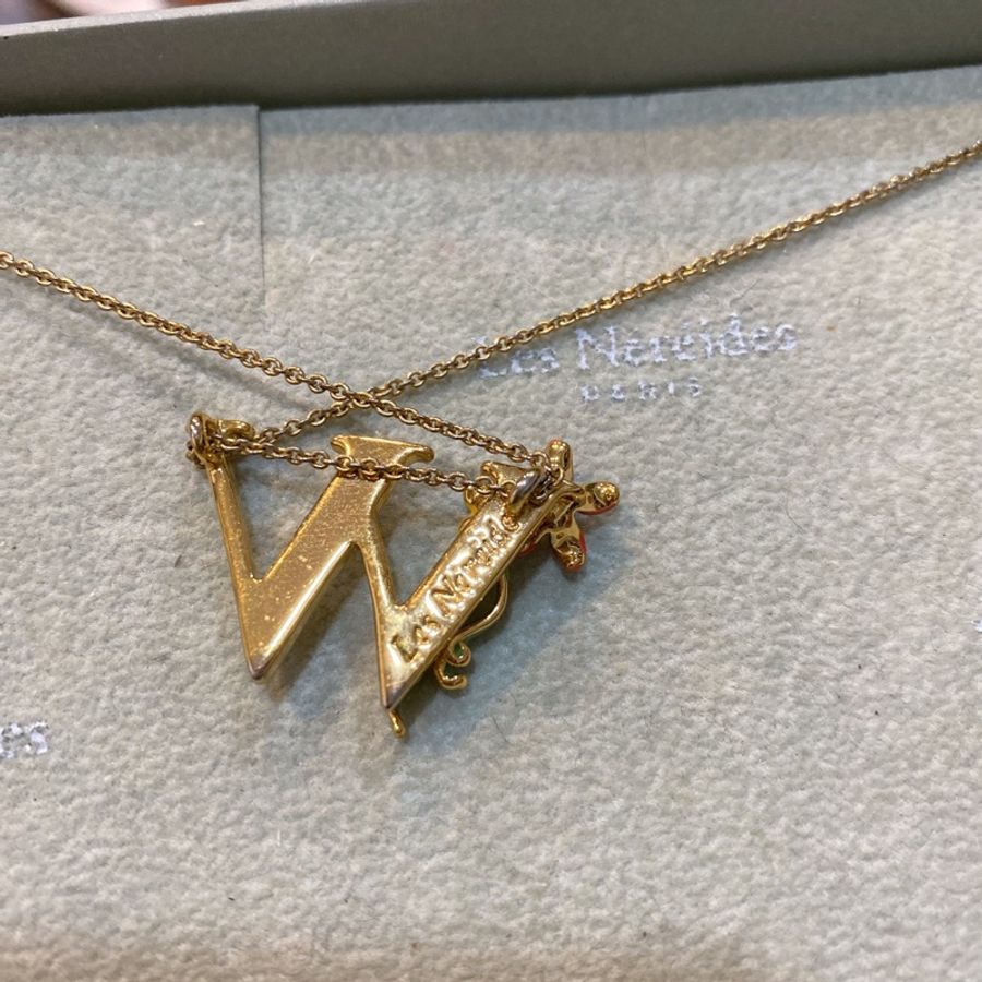法國品牌Les Nereides花樣碗豆W英文字母項鍊-3