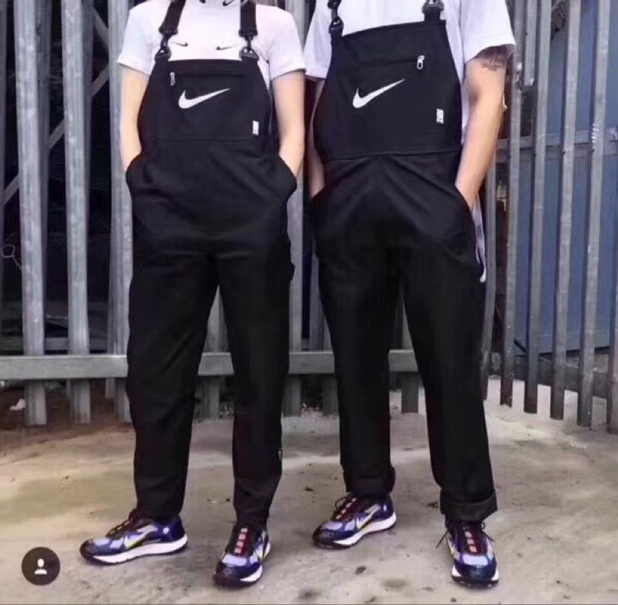 街頭時尚潮流Nike明星款街拍帥氣工裝設計感潮牌吊帶褲-1