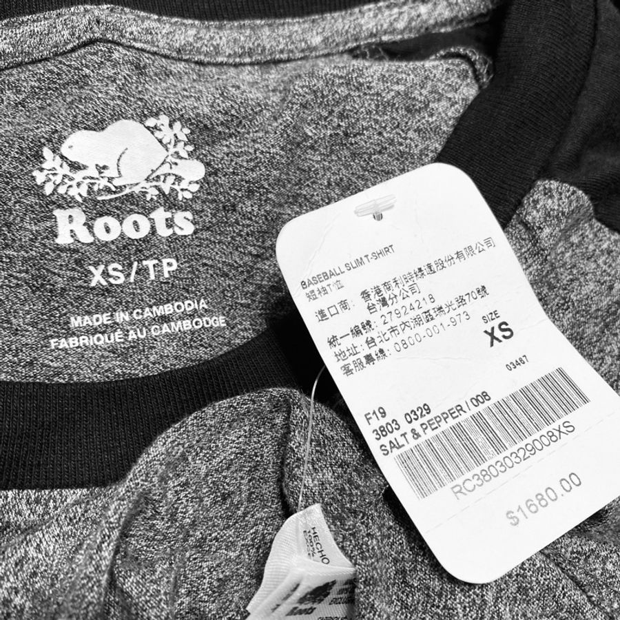 正貨【Roots】春裝全新經典海狸LOGO棒球T恤(灰色)XS-2