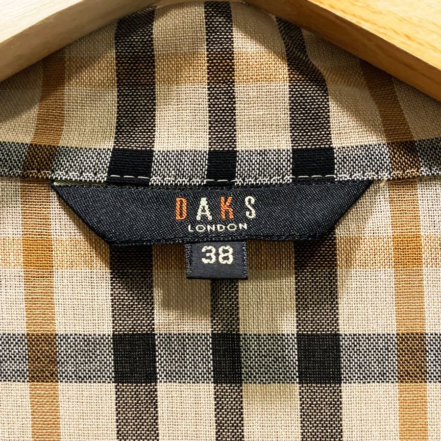 DAKS 經典格紋羊毛 短版紗質感折袖外套 品牌金屬鈕扣【壽司羊羊】二手衣-1
