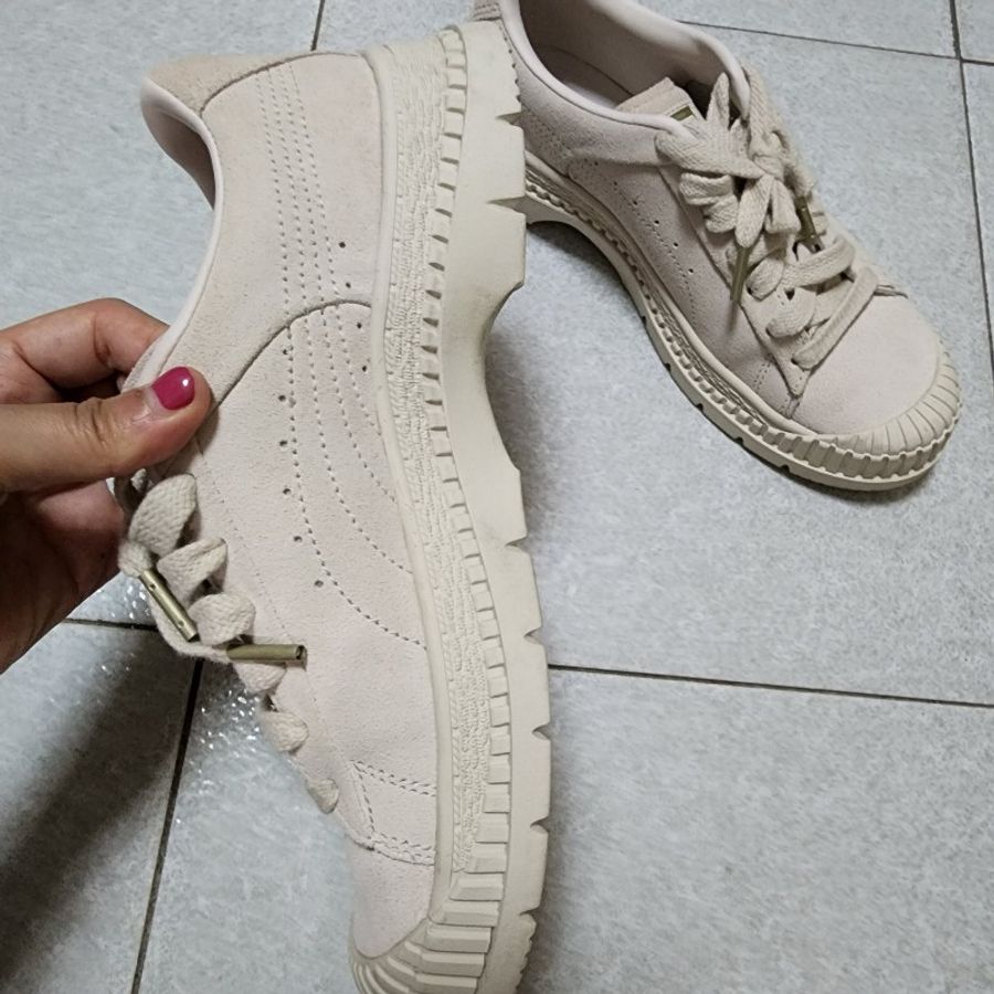 PUMA Utility Suede 米白 麂皮休閒鞋 24-4