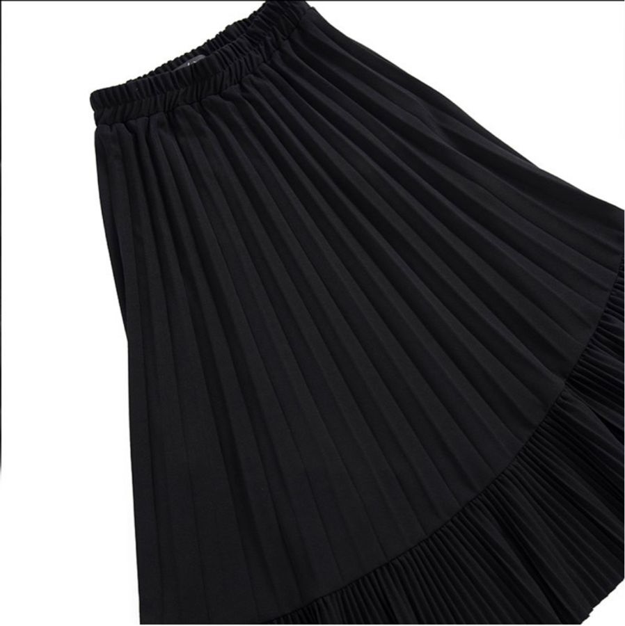 Queenshop-黑色百褶裙-4